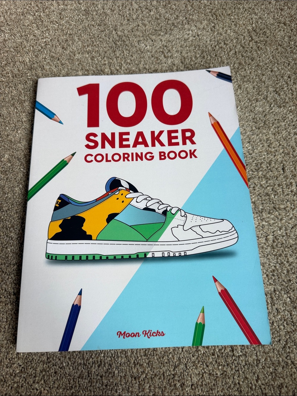 100 Sneaker Coloring Book by - White with Multicolor Accents